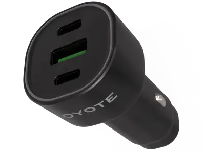 Cargador para encendedor de coche de 3 puertos (2× USB-C + 1× USB-A)